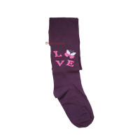 Master Step KidStep 5003 фіолетові дитячі бавовняні колготи з написом LOVE