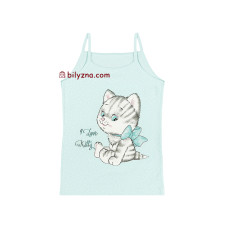 Donella 43623TT кольорові майки на тоненьких бретелях з милим котиком для дівчинки