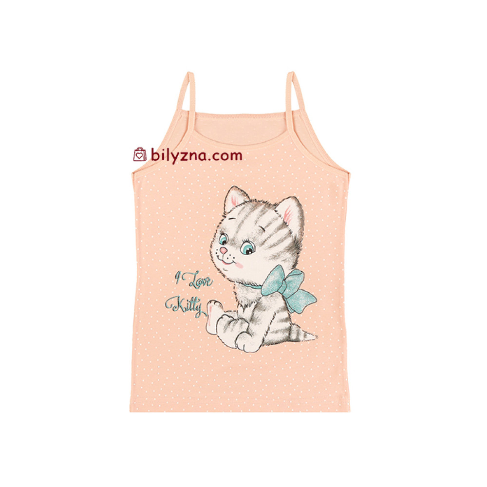 Donella 43623TT кольорові майки на тоненьких бретелях з милим котиком для дівчинки