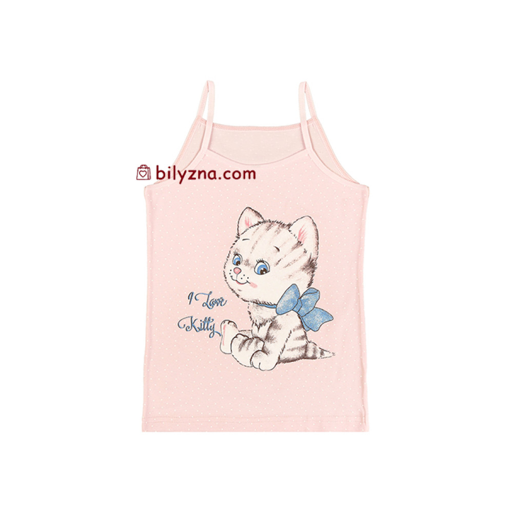 Donella 43623TT кольорові майки на тоненьких бретелях з милим котиком для дівчинки