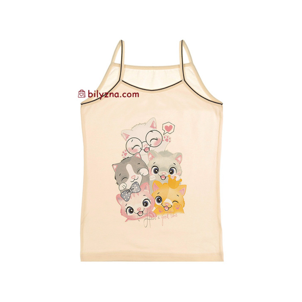 Donella 4371GT майки різнокольорові з котиком на тонких бретелях на дівчинку