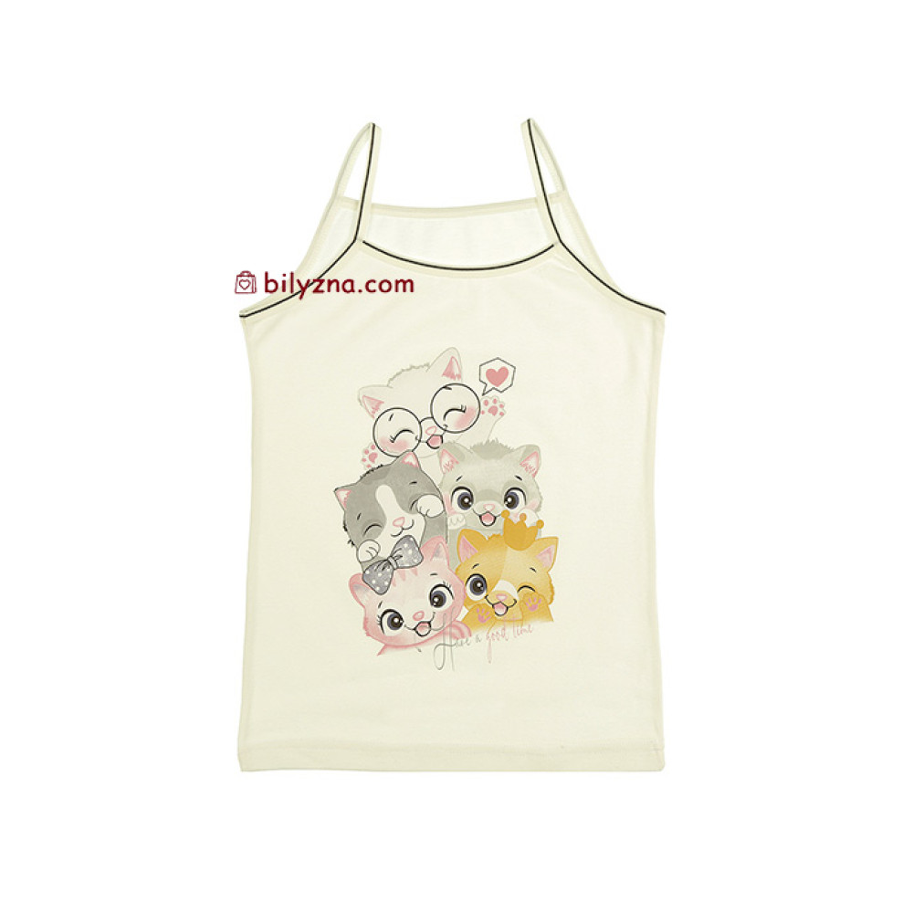 Donella 4371GT майки різнокольорові з котиком на тонких бретелях на дівчинку