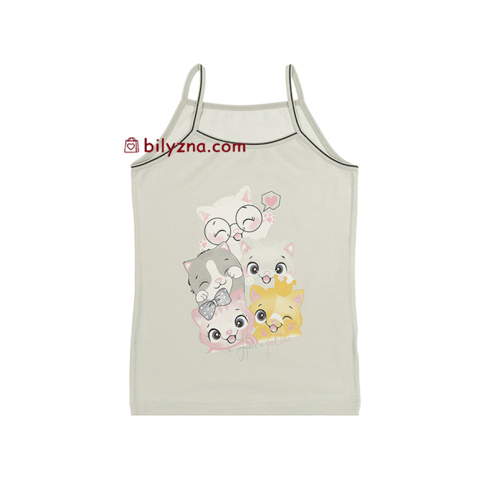 Donella 4371GT майки різнокольорові з котиком на тонких бретелях на дівчинку