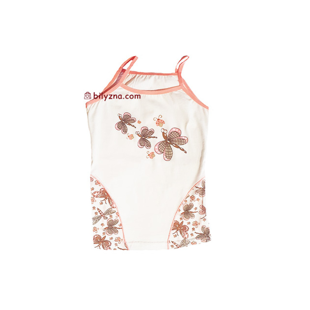 Donella 4378ASC / 4351ATC білі майки з тонкими бретелями та малюнками на дівчинку