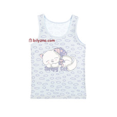 Donella 49837UK майка на широких бретелях зі сплячим котиком на дівчинку