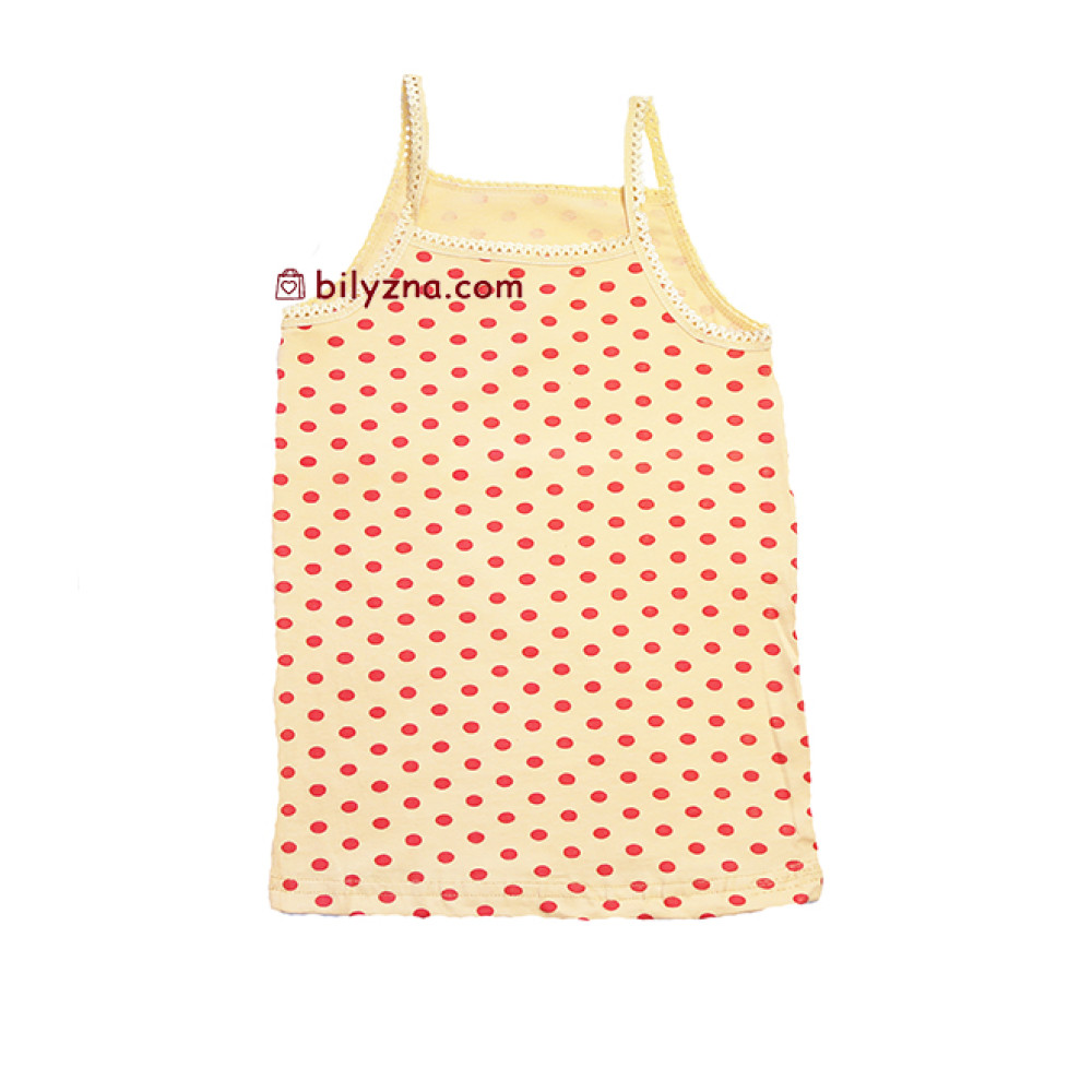 Donella D43198A бавовняна майка в горошок на тонких бретелях на дівчинку