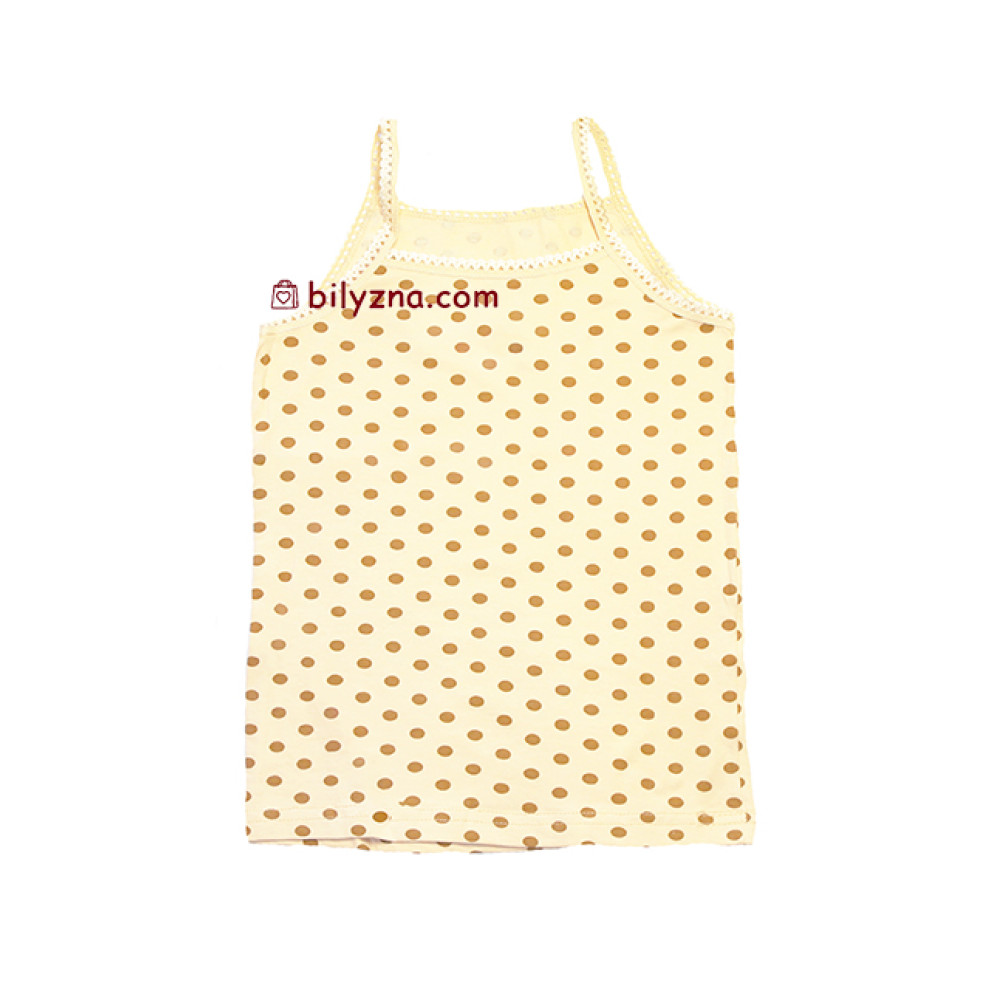 Donella D43198A бавовняна майка в горошок на тонких бретелях на дівчинку