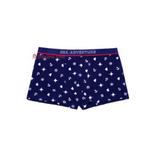 LAMA B-507 SZ хлопчачі темно-сині труси шорти на широкій резинці з малюнком в морському стилі