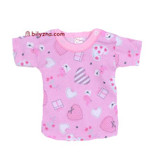 Татошка 06601 рожева футболка з сердечками для дівчинки