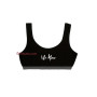 Donella 8971SZ чорний топ на широких бретелях з написом