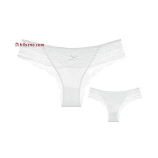 Donella 214303 білі жіночі трусики бразиліани з гіпюром