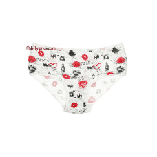 Donella 2571978VF білі жіночі невисокі трусики з широким боком та малюнком