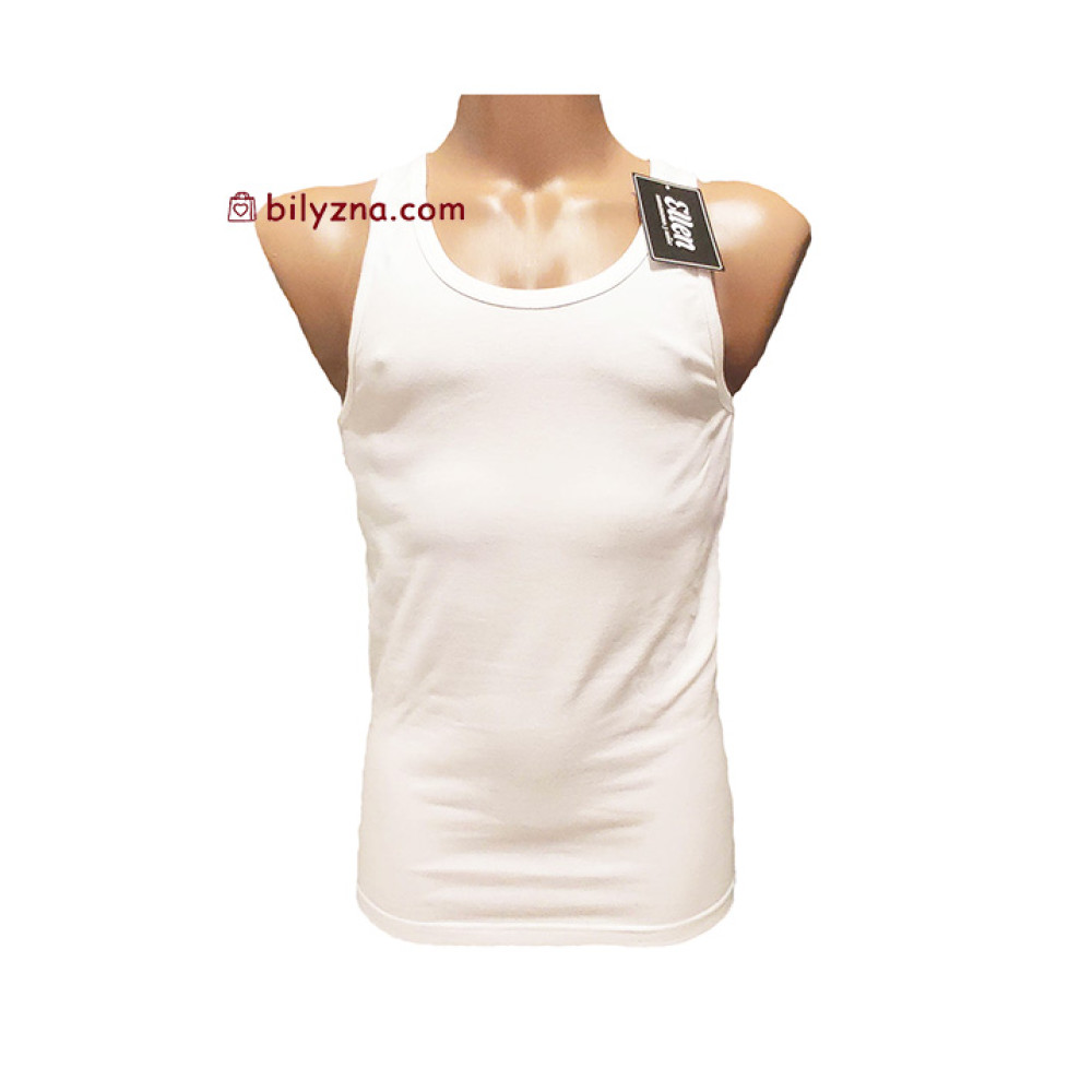 Bres by Ellen MVSK 400/01/01 (MVS 001/002) біла чоловіча класична бавовняна однотонна майка без малюнку