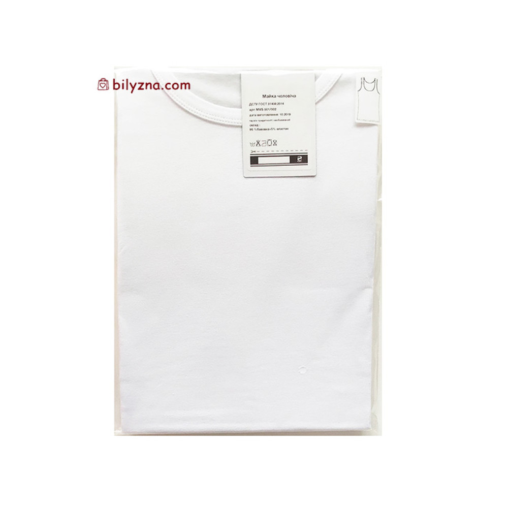 Bres by Ellen MVSK 400/01/01 (MVS 001/002) біла чоловіча класична бавовняна однотонна майка без малюнку