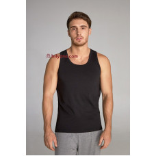 Bres by Ellen MVSK 400/01/02 (MVS 001/001) чорна чоловіча класична бавовняна однотонна майка без малюнку