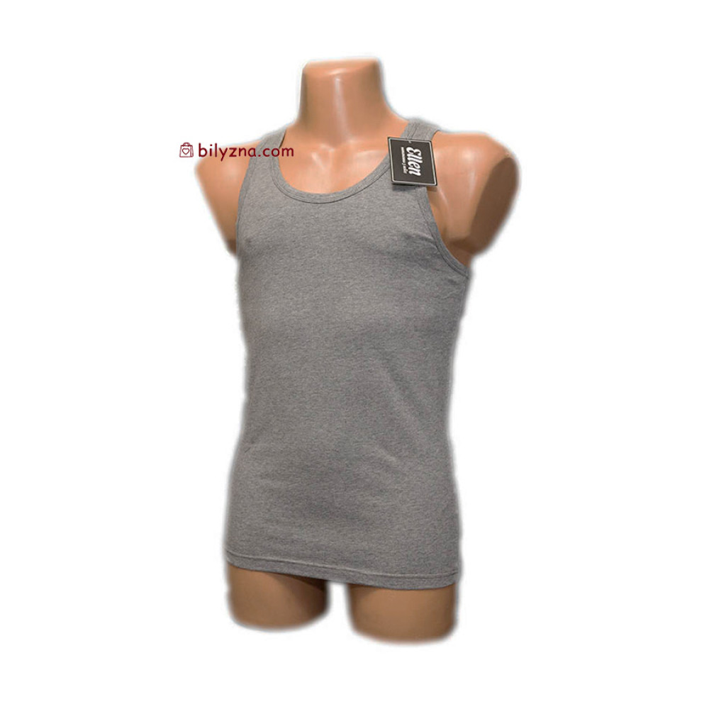 Ellen MVSK 400/01/07 (MVS 001/003) темно-сіра чоловіча класична бавовняна однотонна майка без малюнку