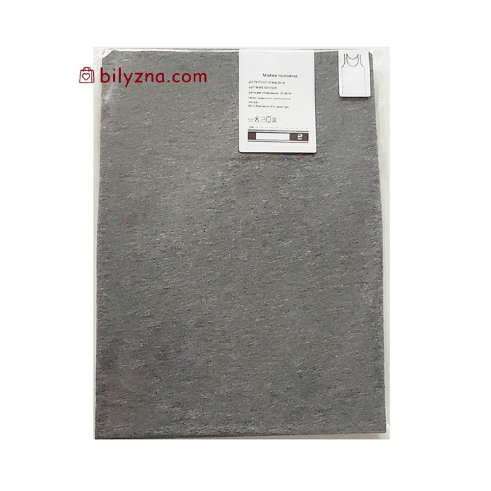 Ellen MVSK 400/01/07 (MVS 001/003) темно-сіра чоловіча класична бавовняна однотонна майка без малюнку