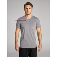 Ellen MBSK 500/01/07 (MSH 002/003) темно-сіра чоловіча бавовняна однотонна футболка без малюнку з круглим вирізом