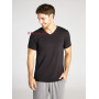 Ellen MBSK 500/02/02 (MSH 011/001) чорна чоловіча бавовняна однотонна футболка без малюнку з V-образним вирізом