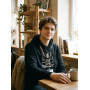 Чоловіче худі з малюнком ведмедика та написом "Меня надо обнимать", by Partyson