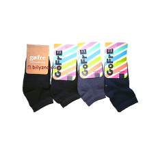Gofre 303 / 306 / 309 РІЗНІ КОЛЬОРИ дитячі однотонні короткі шкарпетки з резинкою в рубчик