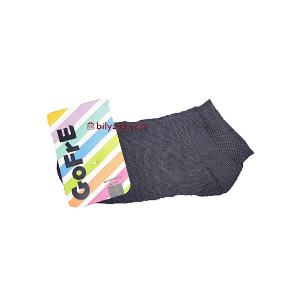 Gofre 303 / 306 / 309 РІЗНІ КОЛЬОРИ дитячі однотонні короткі шкарпетки з резинкою в рубчик