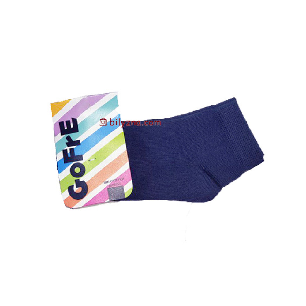 Gofre 303 / 306 / 309 РІЗНІ КОЛЬОРИ дитячі однотонні короткі шкарпетки з резинкою в рубчик