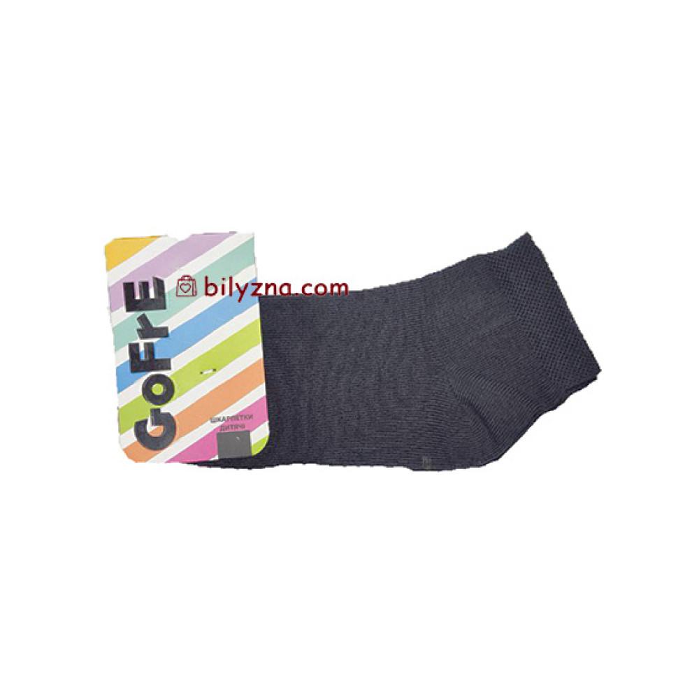 Gofre 303 / 306 / 309 РІЗНІ КОЛЬОРИ дитячі однотонні короткі шкарпетки з резинкою в рубчик