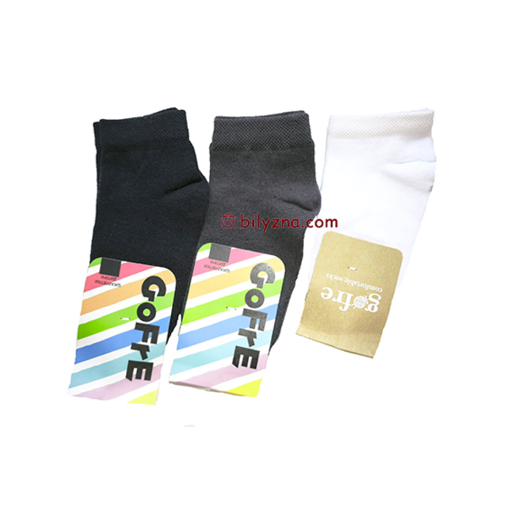 Gofre 303 / 306 / 309 РІЗНІ КОЛЬОРИ дитячі однотонні короткі шкарпетки з резинкою в рубчик