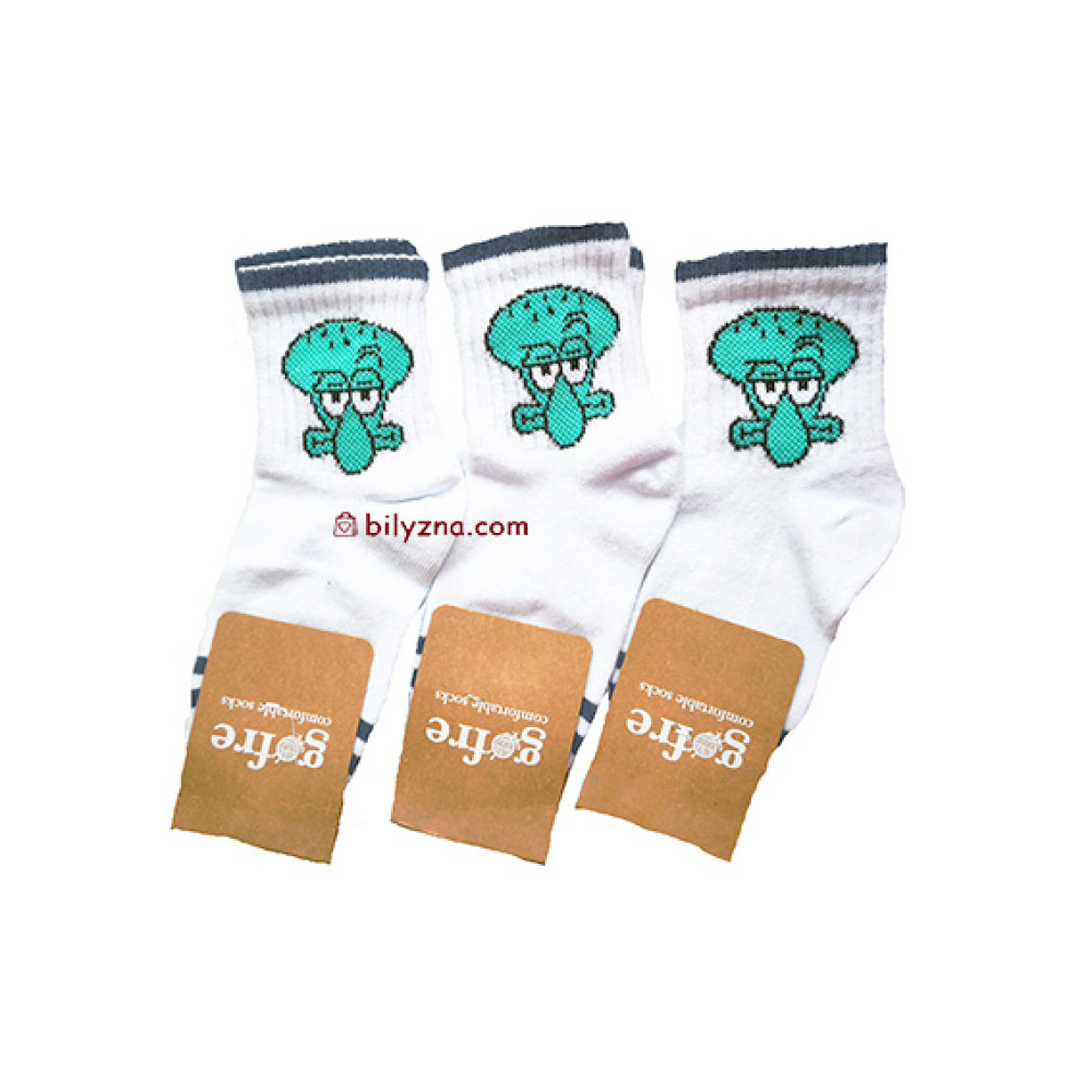Gofre 307/1 дитячі шкарпетки з героями мультфільма "Губка Боб" (Губка Боб і Скідвард)