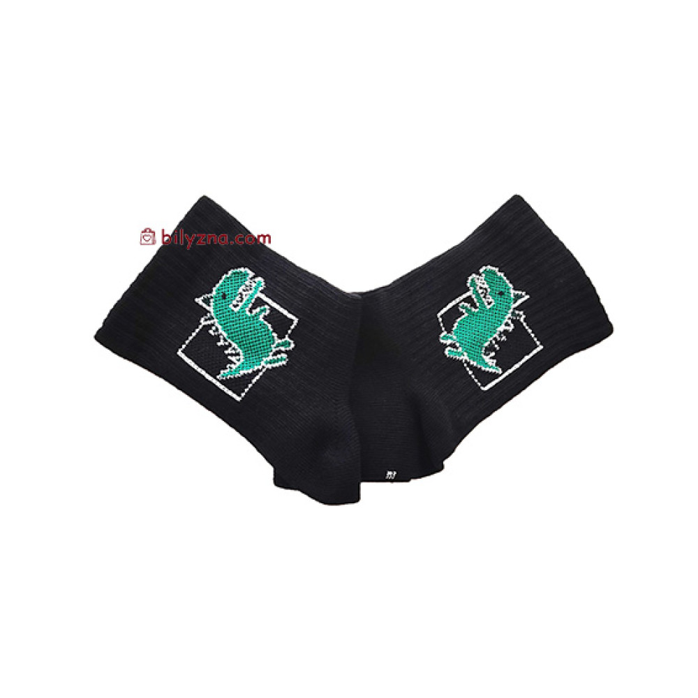 Gofre 307 чорні дитячі шкарпетки з дінозавром