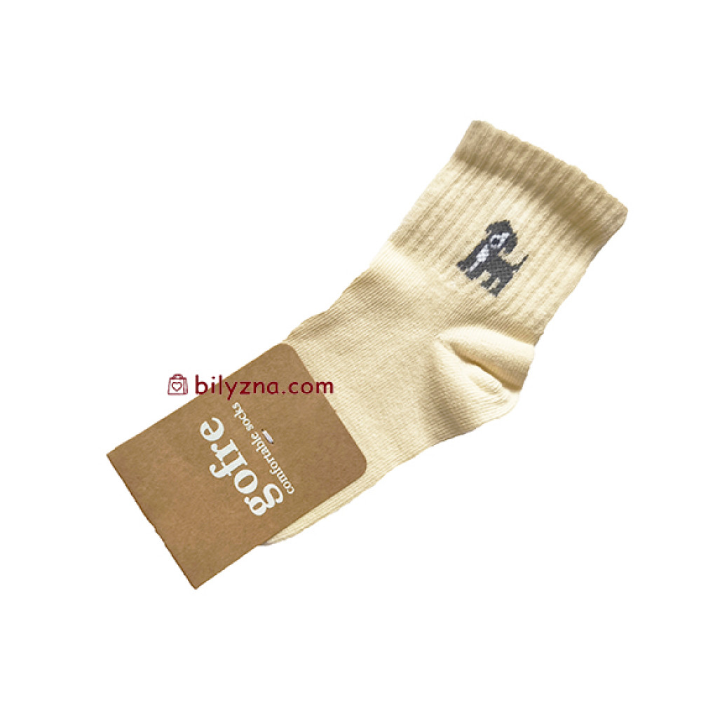 Gofre 313 дитячі бавовняні шкарпетки з цуциком з широкою резинкою 