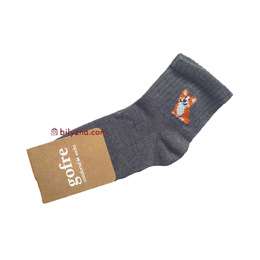 Gofre 313 дитячі бавовняні шкарпетки з цуциком з широкою резинкою 