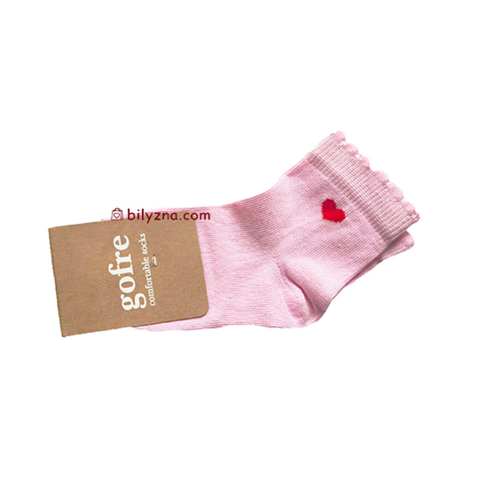 Gofre 315 однотонні кольорові шкарпетки з малюнком сердечка 