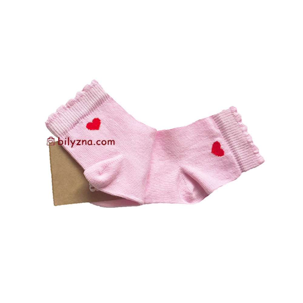 Gofre 315 однотонні кольорові шкарпетки з малюнком сердечка 