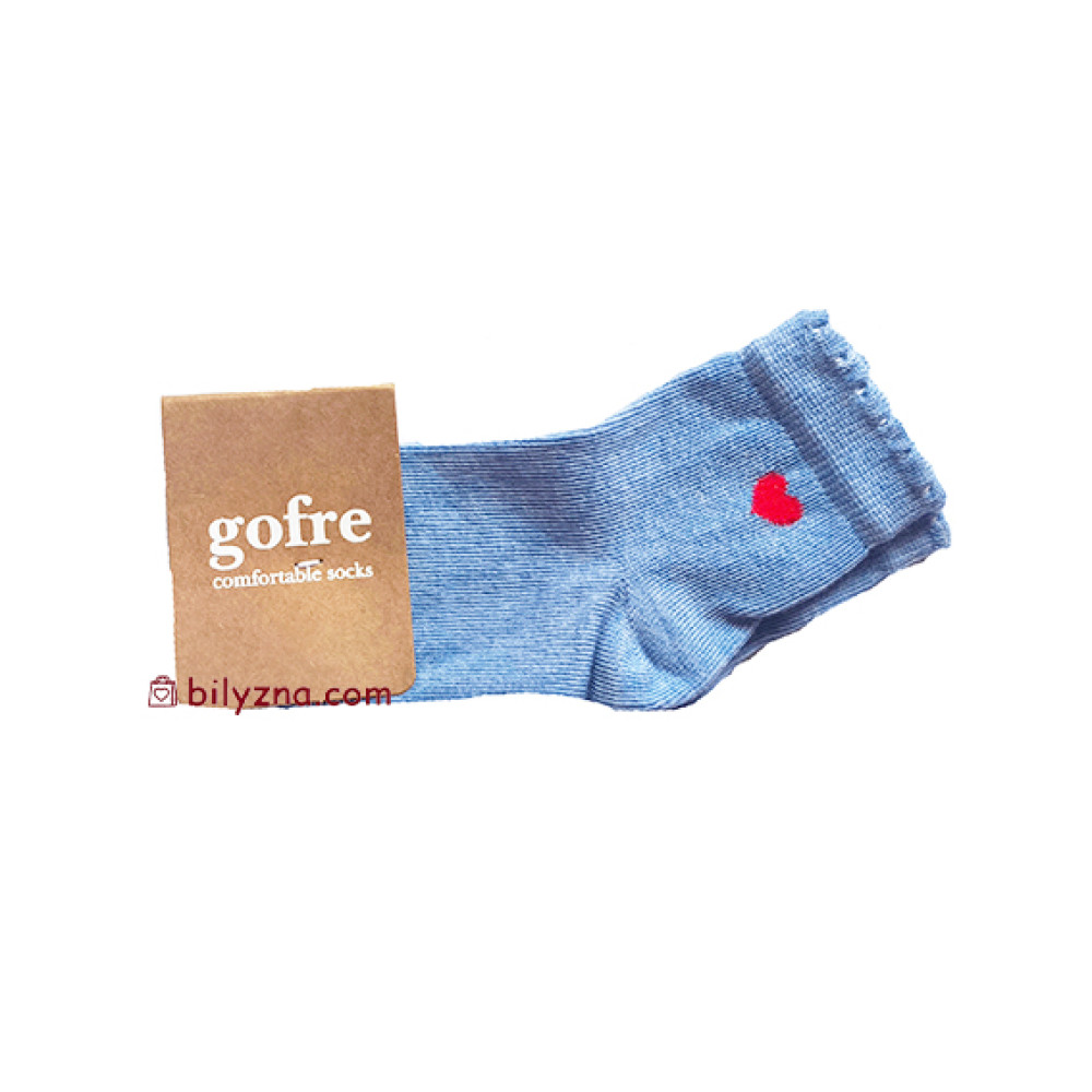 Gofre 315 однотонні кольорові шкарпетки з малюнком сердечка 