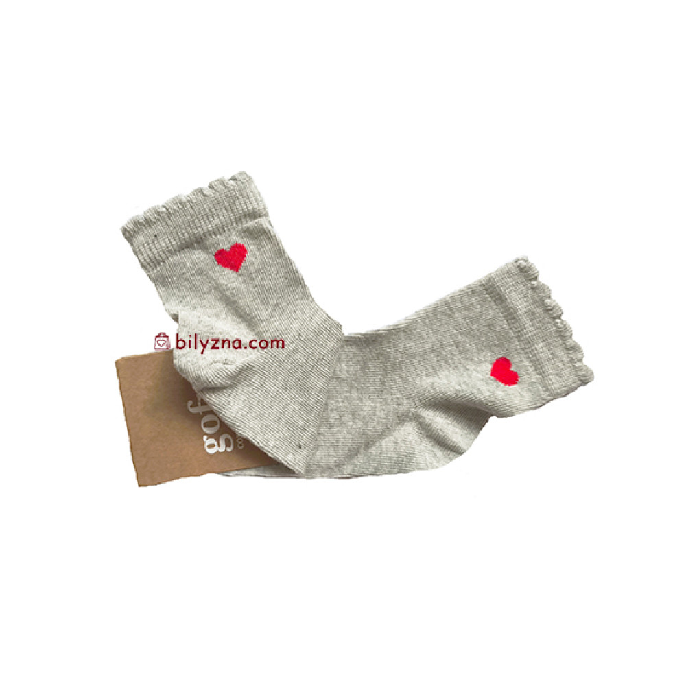 Gofre 315 однотонні кольорові шкарпетки з малюнком сердечка 