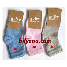Gofre 315 однотонні кольорові шкарпетки з малюнком сердечка 