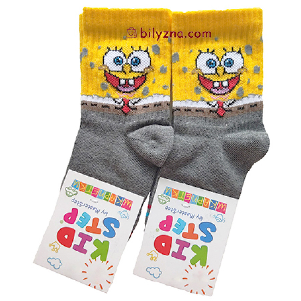 Master Step KidStep 005 SpongeBob високі дитячі шкарпетки з широкою резинкою Губка Боб