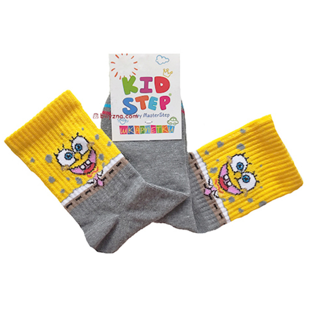 Master Step KidStep 005 SpongeBob високі дитячі шкарпетки з широкою резинкою Губка Боб