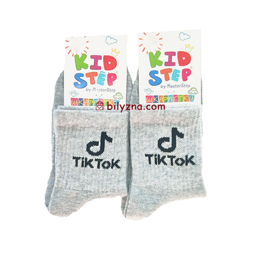 Master Step 009 прикольні дитячі шкарпетки з широкою резинкою та написом Tik Tok