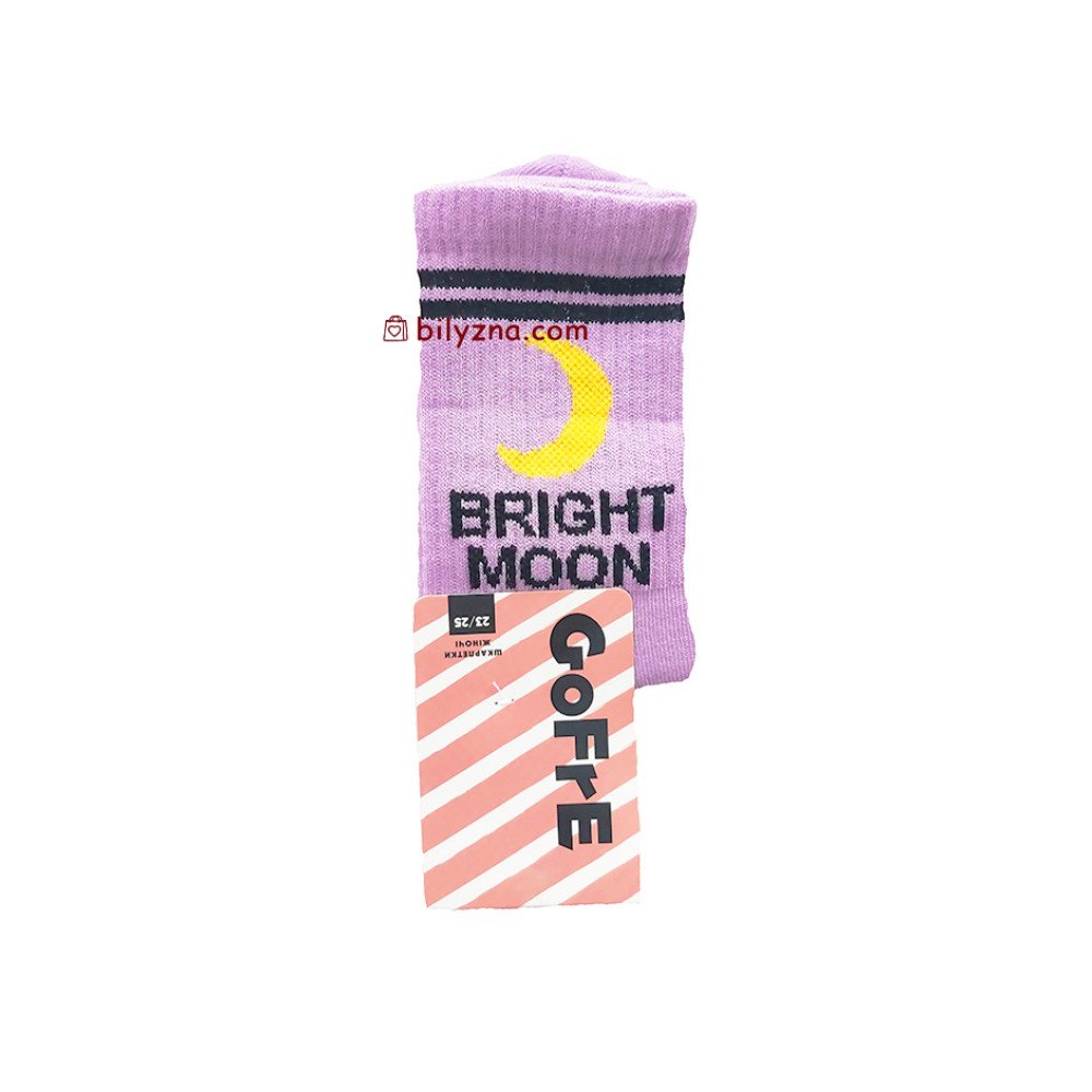 Gofre 208 бавовняні шкарпетки з високою резинкою та малюнком Місяць Bright Moon