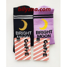 Gofre 208 бавовняні шкарпетки з високою резинкою та малюнком Місяць Bright Moon