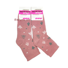 Master Step 2531 рожеві новорічні шкарпетки з блискучими зірками