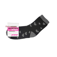 Master Step 2532 чорні махрові шкарпетки з сердечками