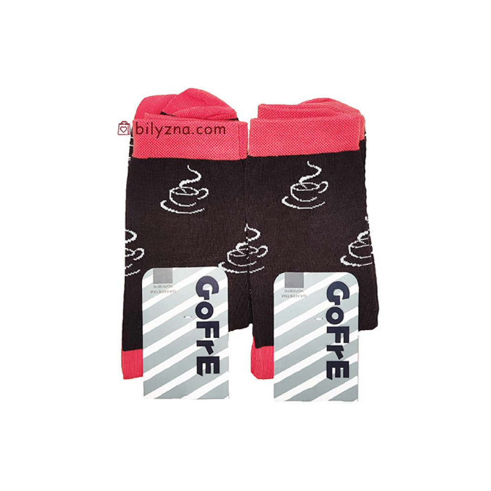 Gofre 102 бавовняні чоловічі шкарпетки з кавовим малюнком