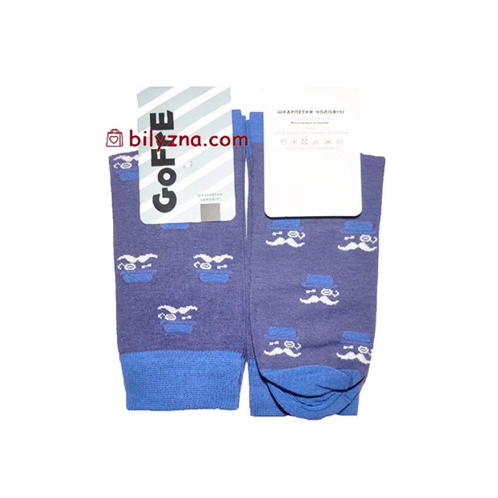 Gofre 105 чоловічі класичні шкарпетки з вусами та шляпами