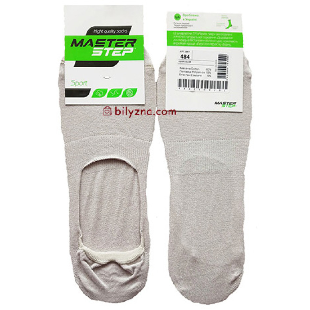 Master Step 3280 / 484 РІЗНІ КОЛЬОРИ однотонні короткі шкарпетки сліди з силіконовим фіксатором
