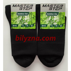Чорні чоловічі бамбукові шкарпетки класичні однотонні безшовні Master Step 754