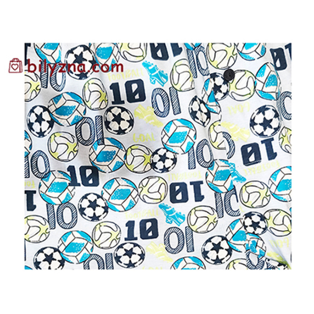 Bres by Ellen MBXK 307/01/107 біло-блакитні сімейні чоловічі труси шорти з футбольним малюнком